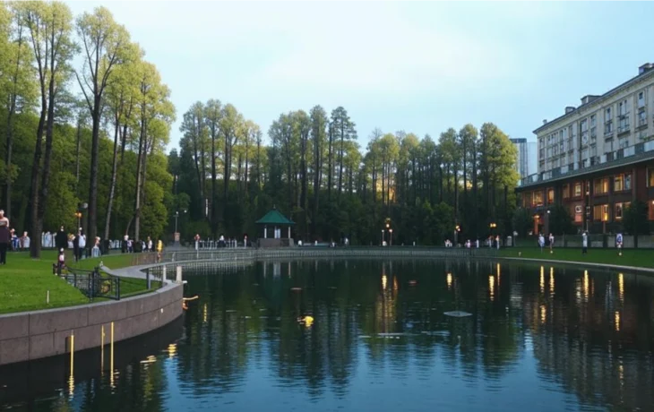 Искусственное озеро на курорте в Петербурге Искусственное озеро на курорте в Петербурге