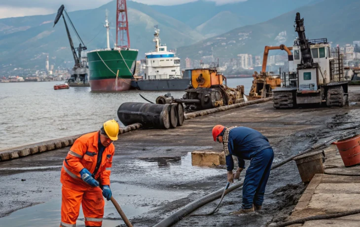 В Новороссийске снят режим ЧС после разлива нефти в морском порту В Новороссийске снят режим ЧС после разлива нефти в морском порту