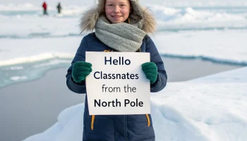 Школьница из Ейска отправила видеопривет с Северного полюса и рассказала о жизни в Арктике