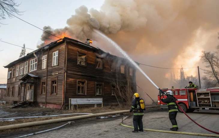 Пожар в Новосибирске: сгорело заброшенное здание Пожар в Новосибирске: сгорело заброшенное здание