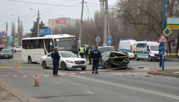 Столкновение «Мерседеса» и автобуса в Краснодаре