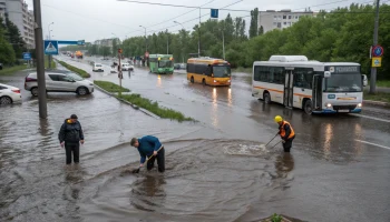 Дожди затопили Барнаул: ограничено движение транспорта