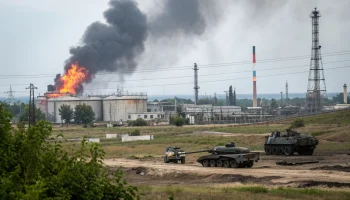 Российский удар по нефтезаводу в Кременчуге