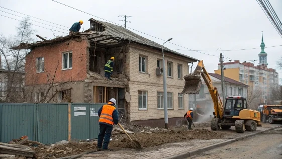 В Красноярске сносят аварийные дома на Семафорной для нового ЖК В Красноярске сносят аварийные дома на Семафорной для нового ЖК