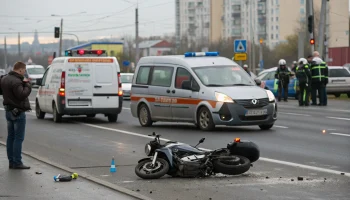 В Челябинске мотоциклист пострадал в ДТП с Peugeot на улице Кашириных