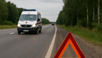 Два большегруза столкнулись и загорелись в Омской области