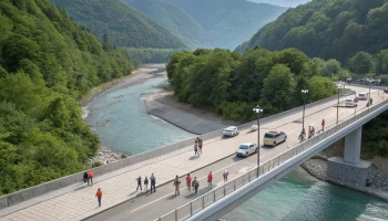 В Сочи после капремонта открыли новый мост через реку Чемитоквадже