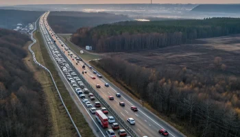 Массовые пробки под Нижним Новгородом: дачники возвращаются домой в дождливое воскресенье