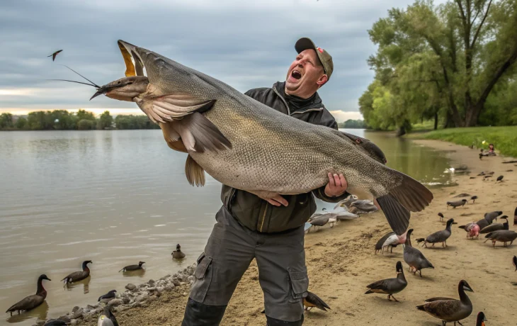 В Ростовской области поймали гигантского сома весом 50 кг, нападавшего на гусей В Ростовской области поймали гигантского сома весом 50 кг, нападавшего на гусей