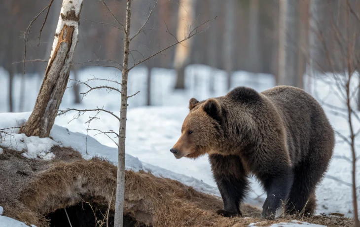 Медведь выбирает место для зимней спячки в нижегородском лесу Медведь выбирает место для зимней спячки в нижегородском лесу