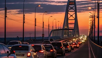 Пробка из сотен машин парализовала движение у Крымского моста вечером 2 октября