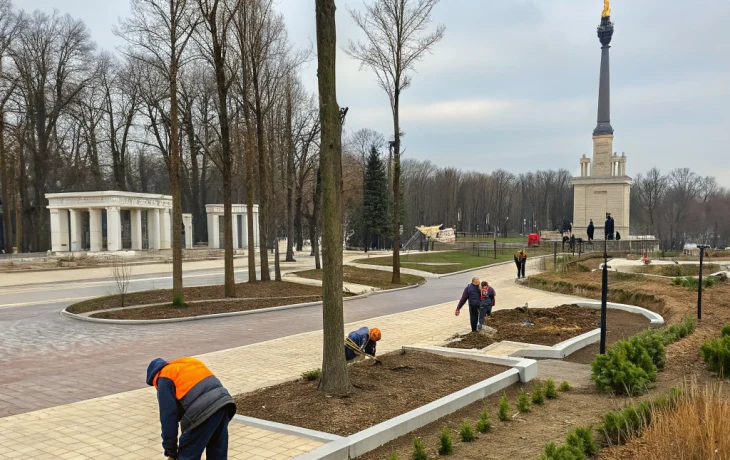 Завершение благоустройства парка 30-летия Победы в Каневской ожидается к ноябрю
