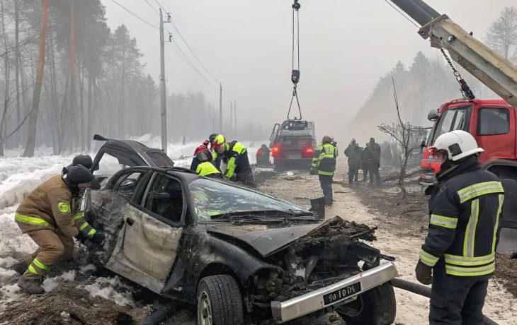 Смертельная авария под Волховом: спасатели вырезали водителя из искорёженной машины Смертельная авария под Волховом: спасатели вырезали водителя из искорёженной машины