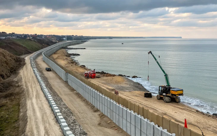 В Анапе завершили строительство 23-километрового защитного вала на побережье