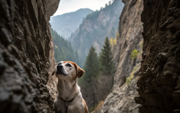 Спасатели вытащили цвергшнауцера из 10-метровой расщелины в горах Лабинского района