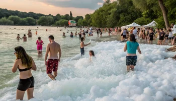 В Новороссийске прокуратура остановила незаконное пенное шоу на Суджукской лагуне