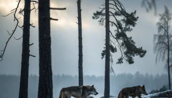 Одинокие волки Ленобласти собираются в стаи к зиме, биолог показал редкого зверя