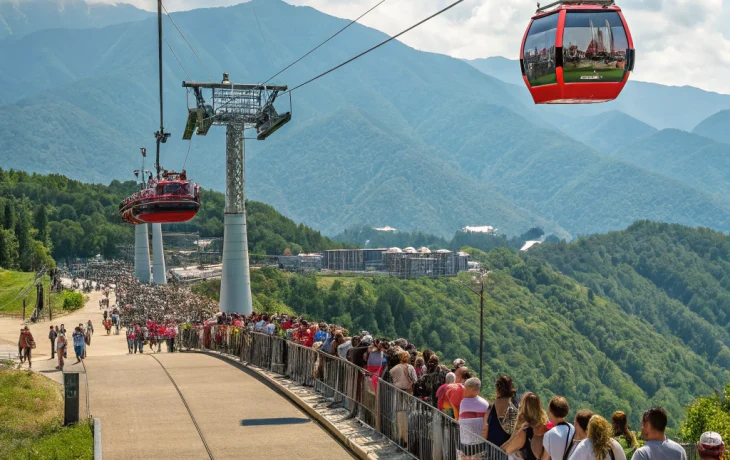 Очереди на канатную дорогу в Сочи вызвали ажиотаж в праздничные дни