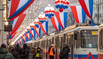 Москва празднично оформила транспорт ко Дню народного единства