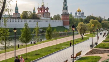 В Москве завершили ремонт Новодевичьей набережной и продолжают благоустройство Лужнецкой