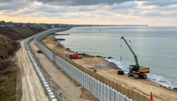 В Анапе завершили строительство 23-километрового защитного вала на побережье