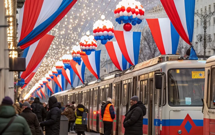 Москва празднично оформила транспорт ко Дню народного единства