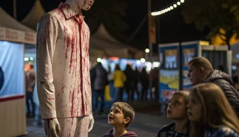 Манекен с бутафорской кровью напугал детей на фестивале в Новороссийске