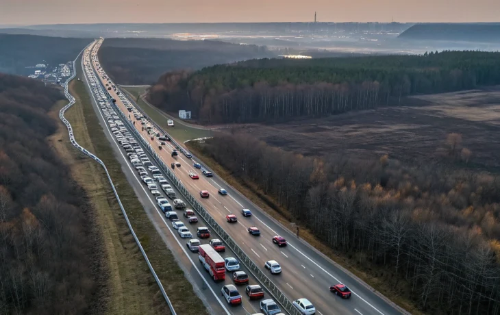 Массовые пробки под Нижним Новгородом: дачники возвращаются домой в дождливое воскресенье Массовые пробки под Нижним Новгородом: дачники возвращаются домой в дождливое воскресенье
