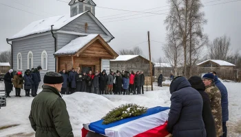 В Омской области прощаются с бойцом, погибшим в зоне СВО в январе 2025 года