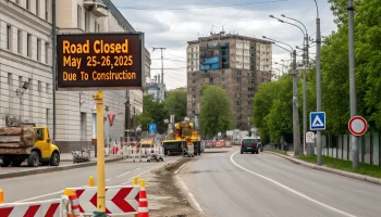 В Уфе перекроют улицу Аксакова 25 и 26 мая из-за строительных работ