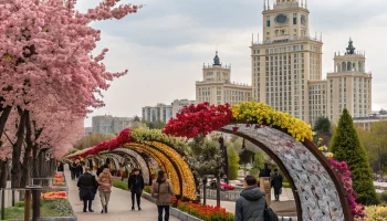 Фестиваль «Сады и цветы» раскрыл в Москве цветочные композиции и зеленые зоны ко Дню Победы