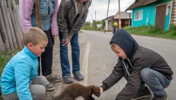Дети в Бакалах нашли раненого детёныша куницы, но спасти его не удалось