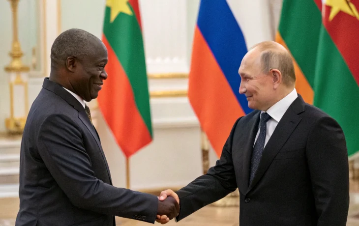 Президент Буркина-Фасо поприветствовал Путина на русском языке на встрече в Кремле Президент Буркина-Фасо поприветствовал Путина на русском языке на встрече в Кремле