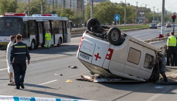 ДТП в Уфе: столкновение медицинского УАЗа и автобуса унесло жизни двух сотрудников
